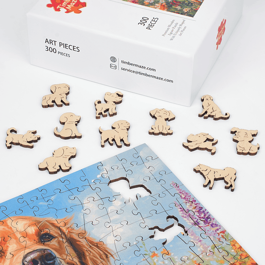 Golden Retriever In The Sun - Wooden Jigsaw Puzzle