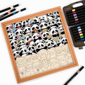 Panda III - Wooden Coloring Puzzle