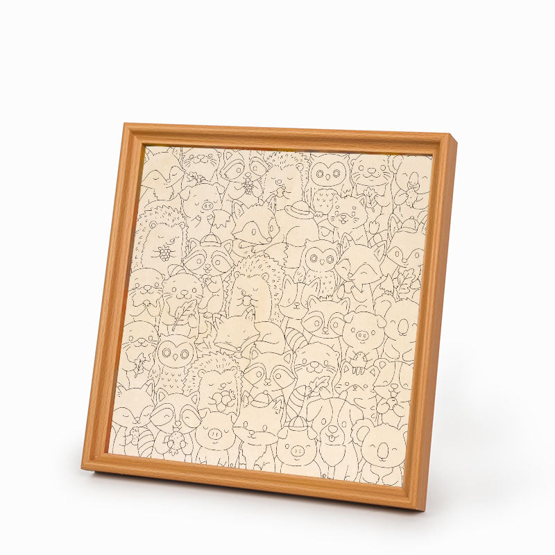 Cute Little Animals - Wooden Coloring Puzzle