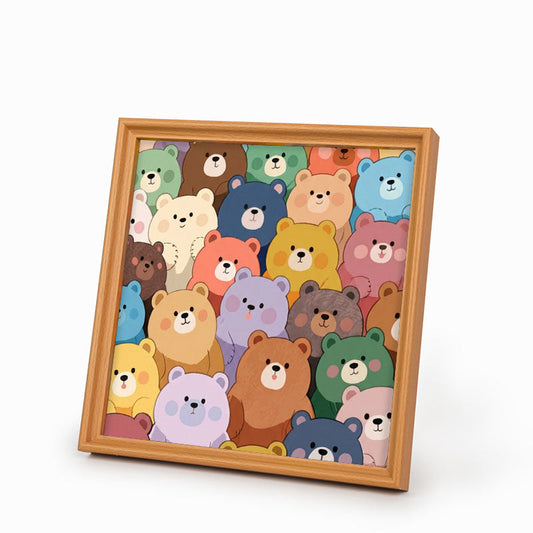 Cute Bears - Wooden Coloring Puzzle