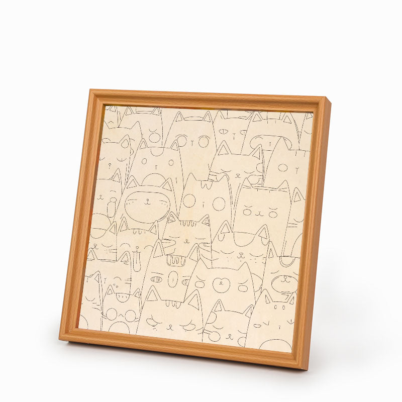 Line Kittens - Wooden Coloring Puzzle