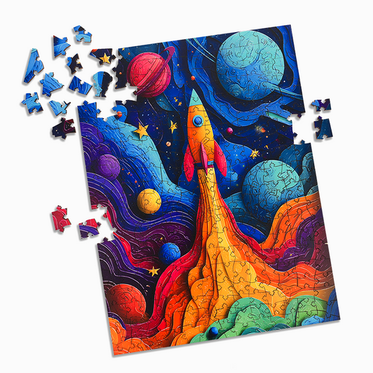 Space Rocket - Wooden Jigsaw Puzzle