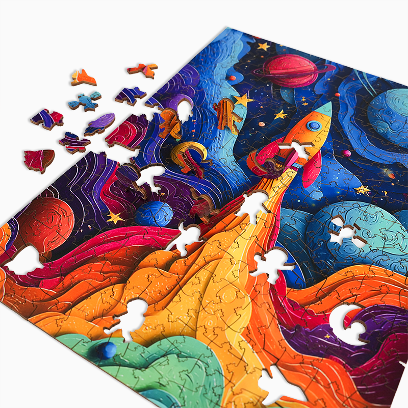 Space Rocket - Wooden Jigsaw Puzzle