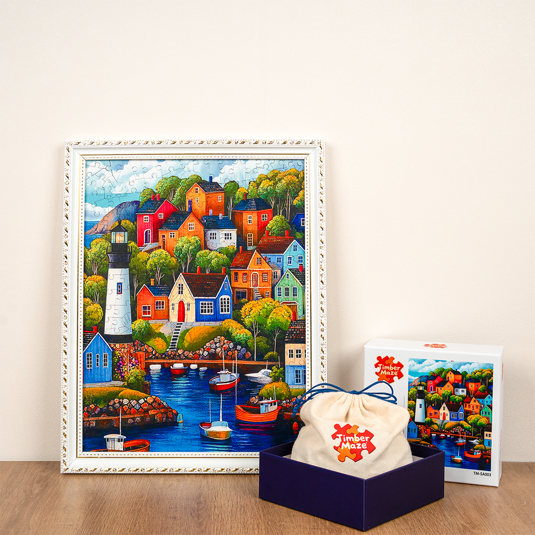 Colorful Village - Wooden Jigsaw Puzzle