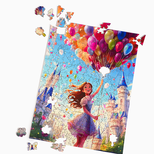 Balloon Castle Dream - Wooden Jigsaw Puzzle