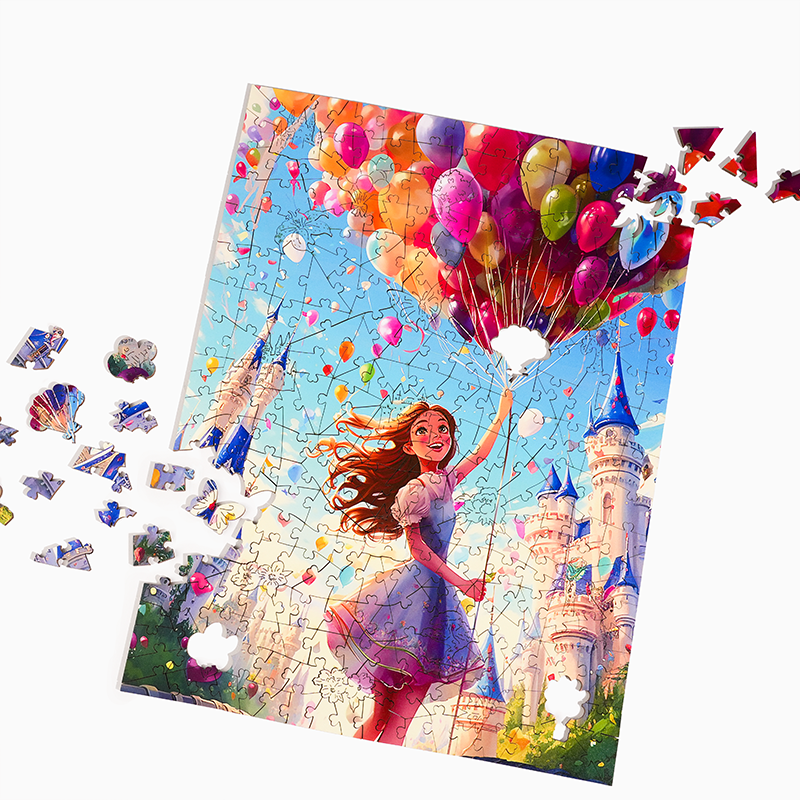 Balloon Castle Dream - Wooden Jigsaw Puzzle