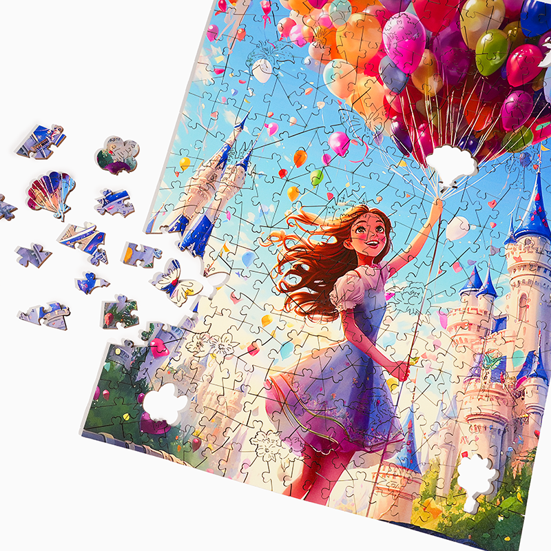 Balloon Castle Dream - Wooden Jigsaw Puzzle