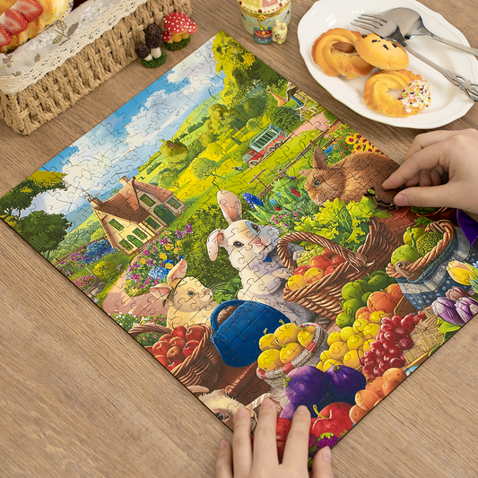 Bunny Party - Wooden Jigsaw Puzzle