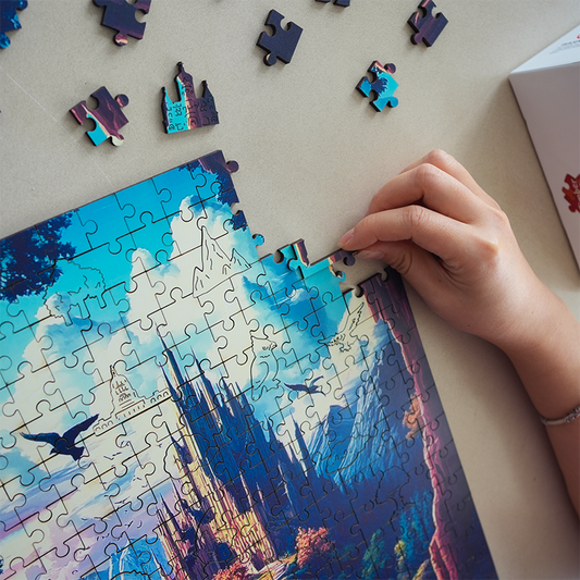 The Castle of Clouds - Wooden Jigsaw Puzzle