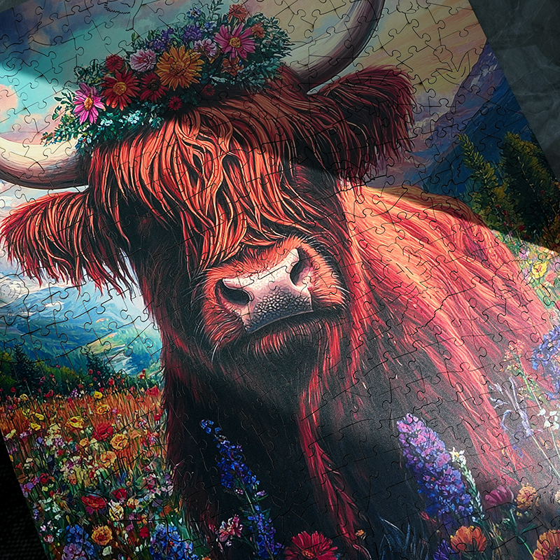 Highland Cow - Wooden Jigsaw Puzzle