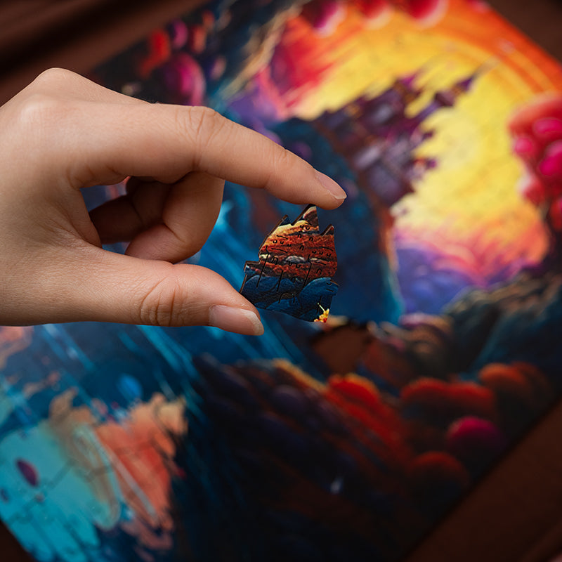 River Castle at Dusk - Wooden Jigsaw Puzzle