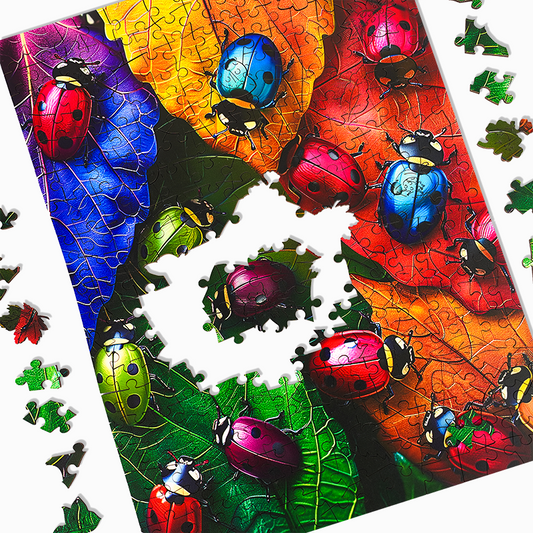Autumnal Ladybugs - Wooden Jigsaw Puzzle