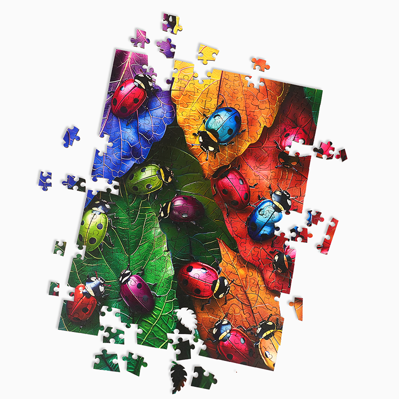 Autumnal Ladybugs - Wooden Jigsaw Puzzle