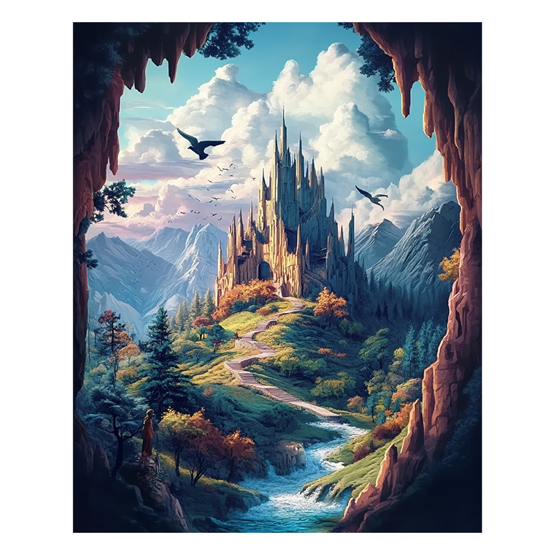 The Castle of Clouds - Wooden Jigsaw Puzzle