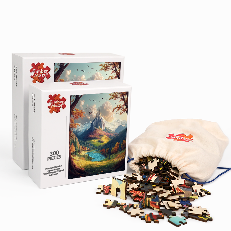 The Castle of the Mountains - Wooden Jigsaw Puzzle