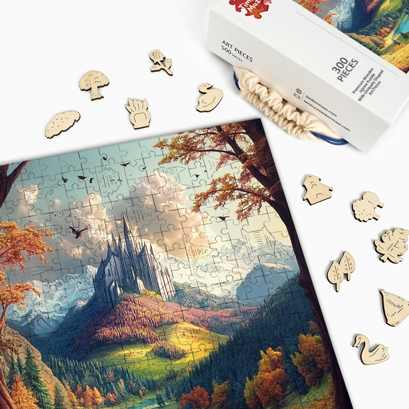 The Castle of the Mountains - Wooden Jigsaw Puzzle