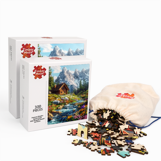 Floral Valley Cabin - Wooden Jigsaw Puzzle