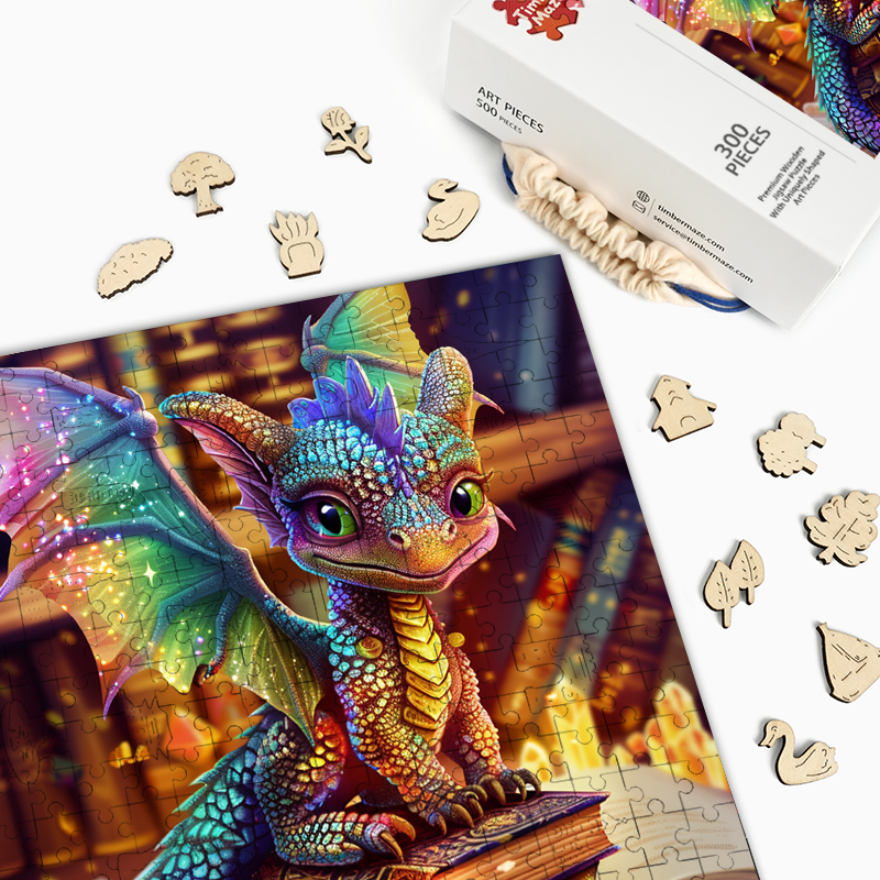 Dragon and Treasure - Wooden Jigsaw Puzzle