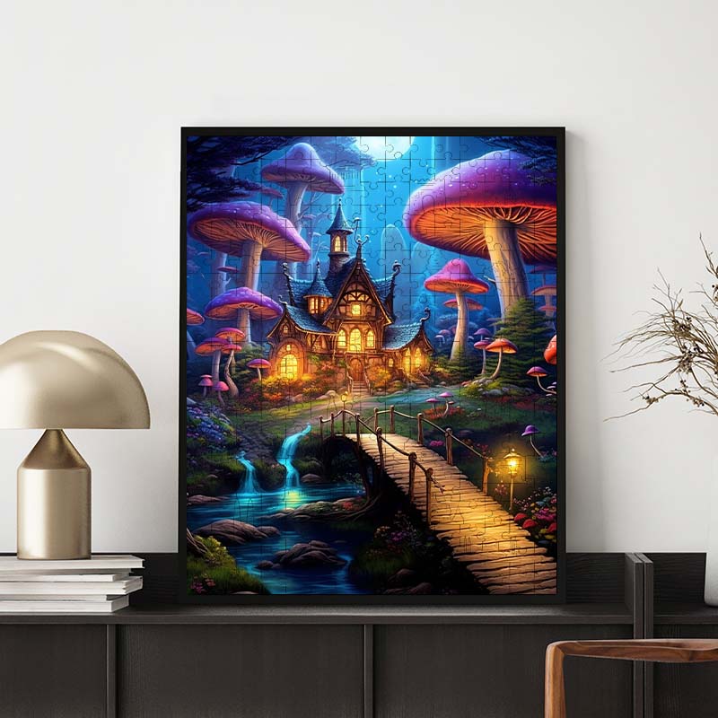 Mushroom Cottage - Wooden Jigsaw Puzzle