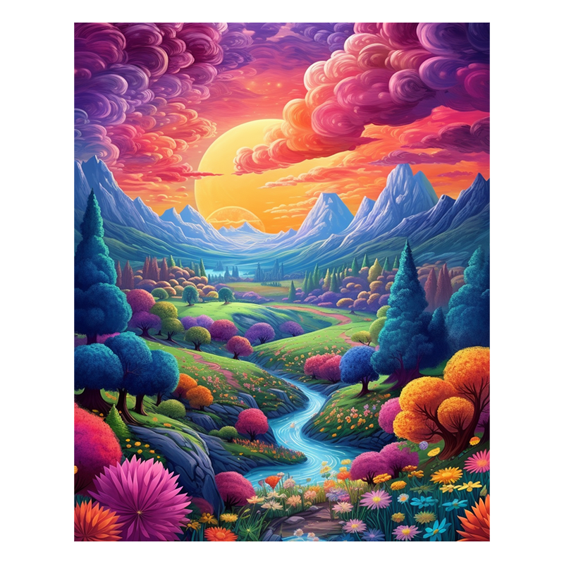 Sunset Valley - Wooden Jigsaw Puzzle