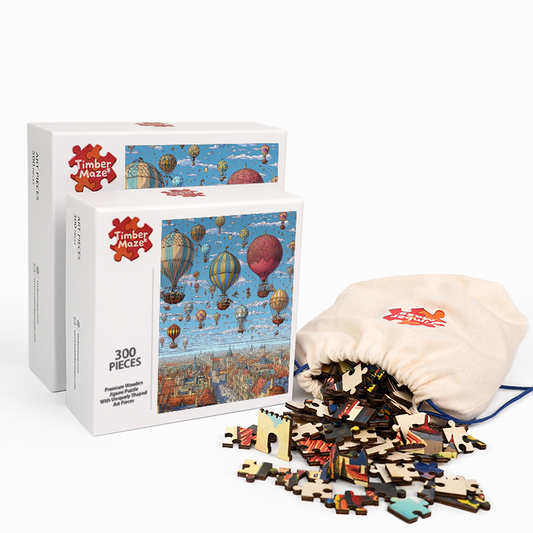 City Balloon Festival - Wooden Jigsaw Puzzle