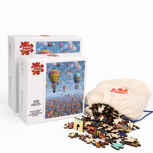 Sky Balloon Festival - Wooden Jigsaw Puzzle