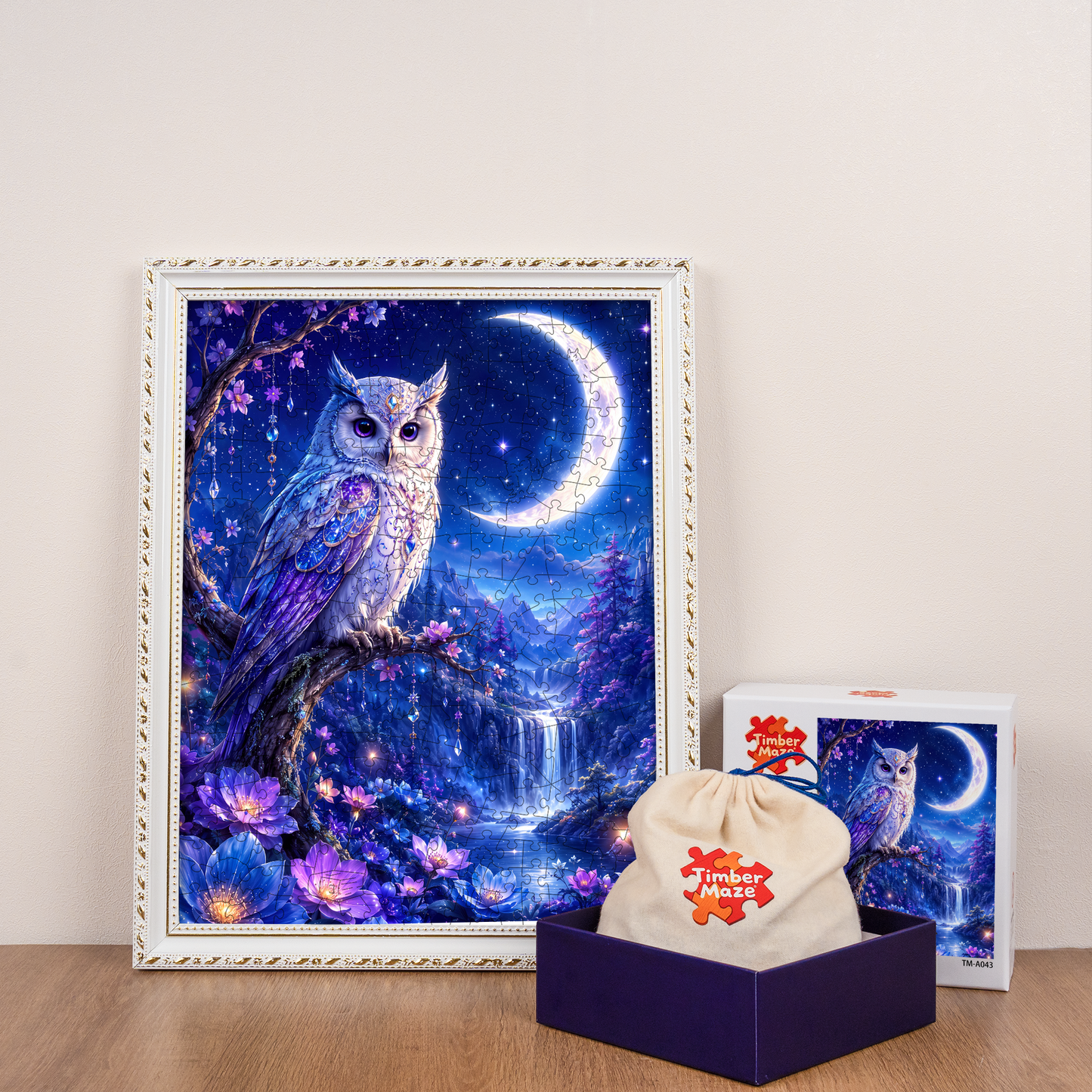 Celestial Moon Owl - Wooden Jigsaw Puzzle