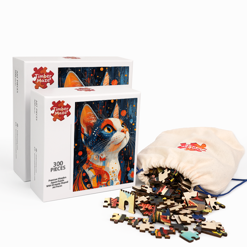 Calico Cat - Wooden Jigsaw Puzzle