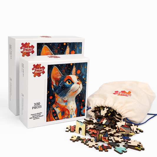 Calico Cat - Wooden Jigsaw Puzzle