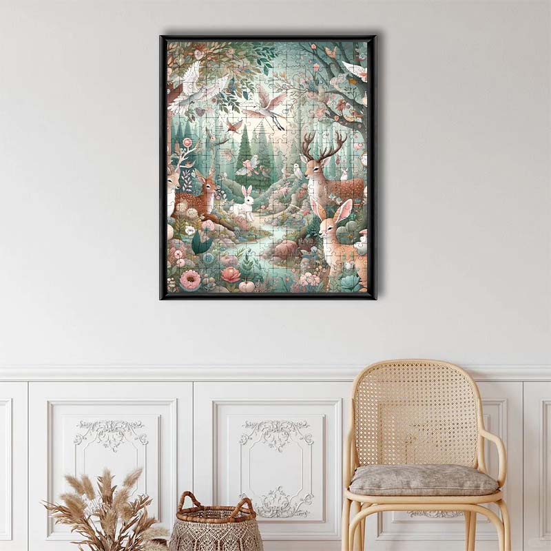 Different magical forest christmas - Wooden Jigsaw Puzzle