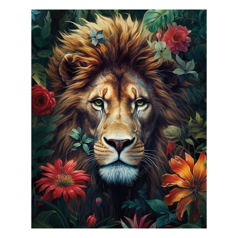 Foliage And Fury Lion - Wooden Jigsaw Puzzle