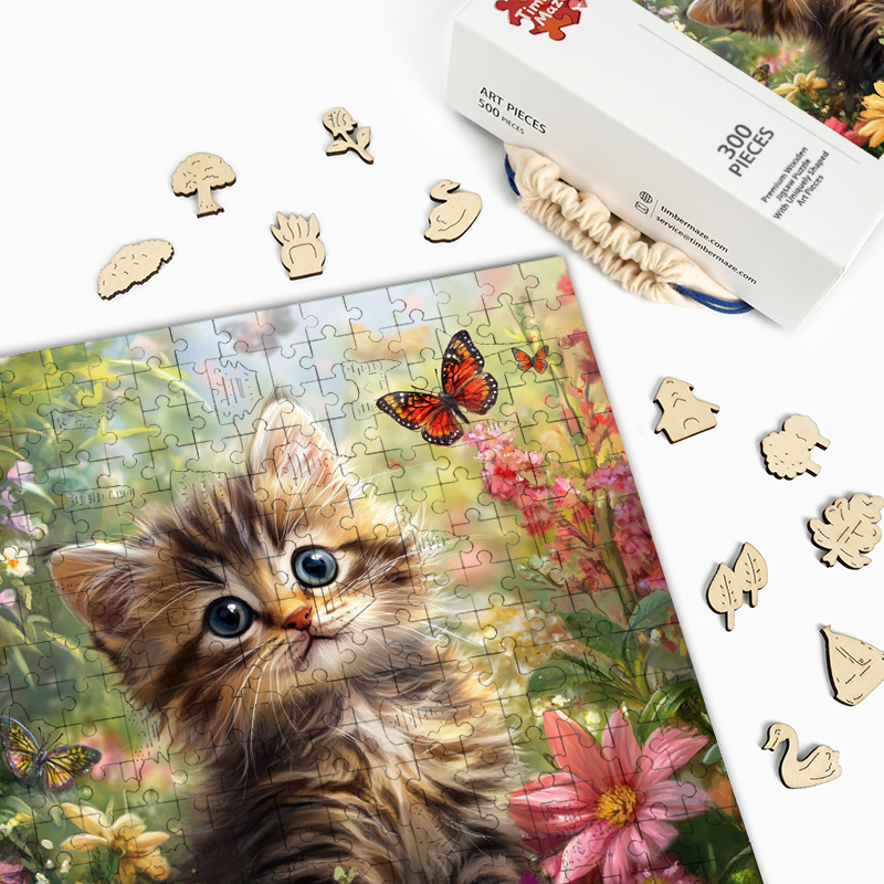 Garden Kitten - Wooden Jigsaw Puzzle