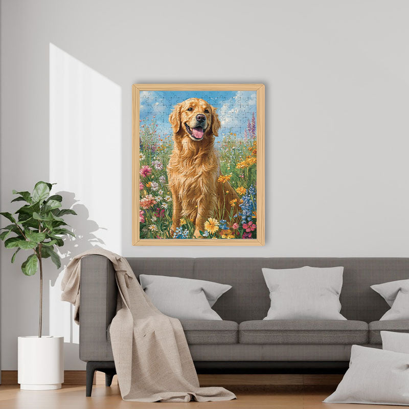 Golden Retriever In The Sun - Wooden Jigsaw Puzzle