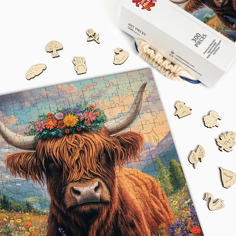 Highland Cow - Wooden Jigsaw Puzzle