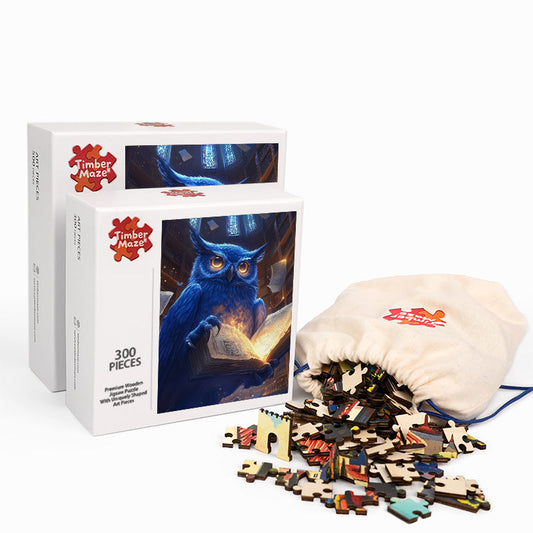 Sapphire Sage Owl - Wooden Jigsaw Puzzle