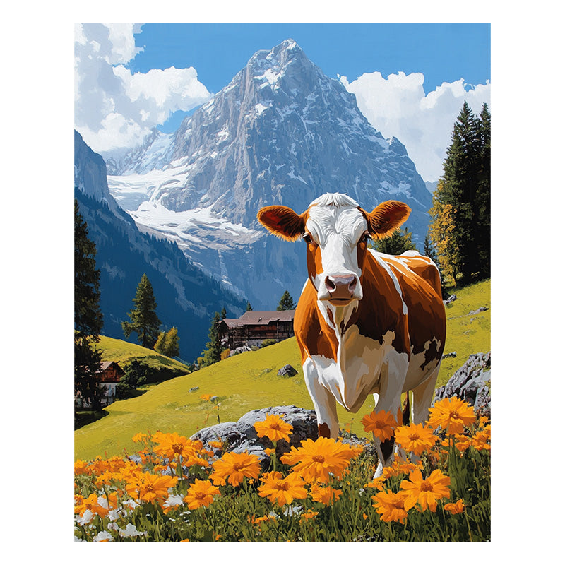 Swiss Diary Cow - Wooden Jigsaw Puzzle