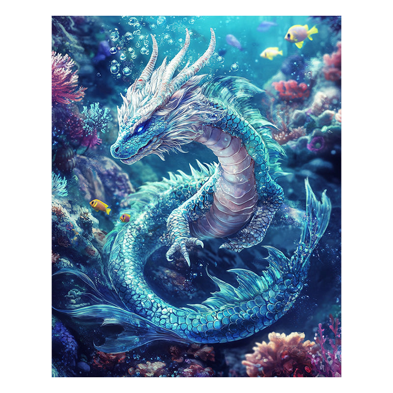 Water Dragon Swimming - Wooden Jigsaw Puzzle