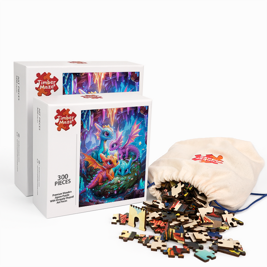 Crystal Dragons - Wooden Jigsaw Puzzle