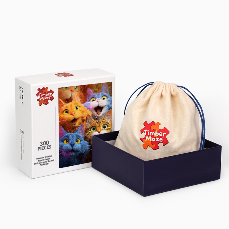 Rainbow Meow-tastic - Wooden Jigsaw Puzzle