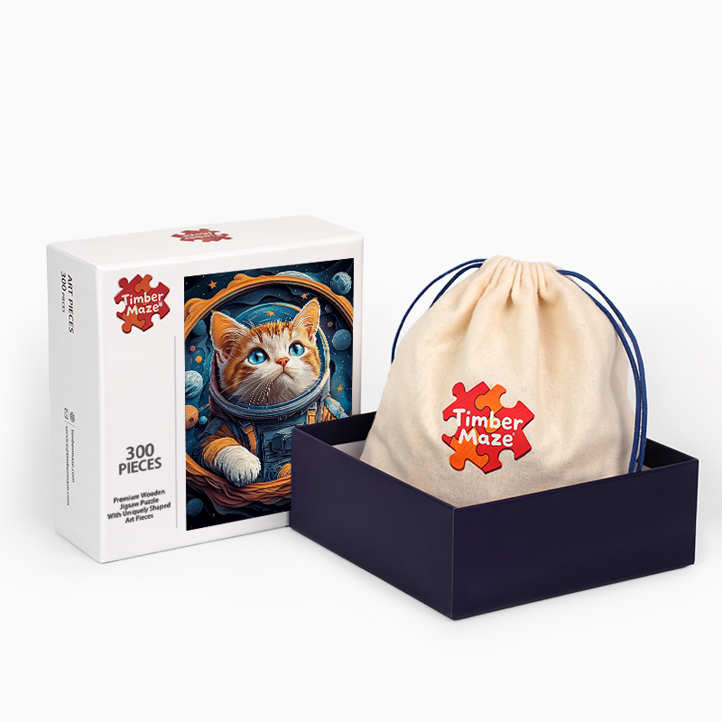 The Astronaut Cat - Wooden Jigsaw Puzzle
