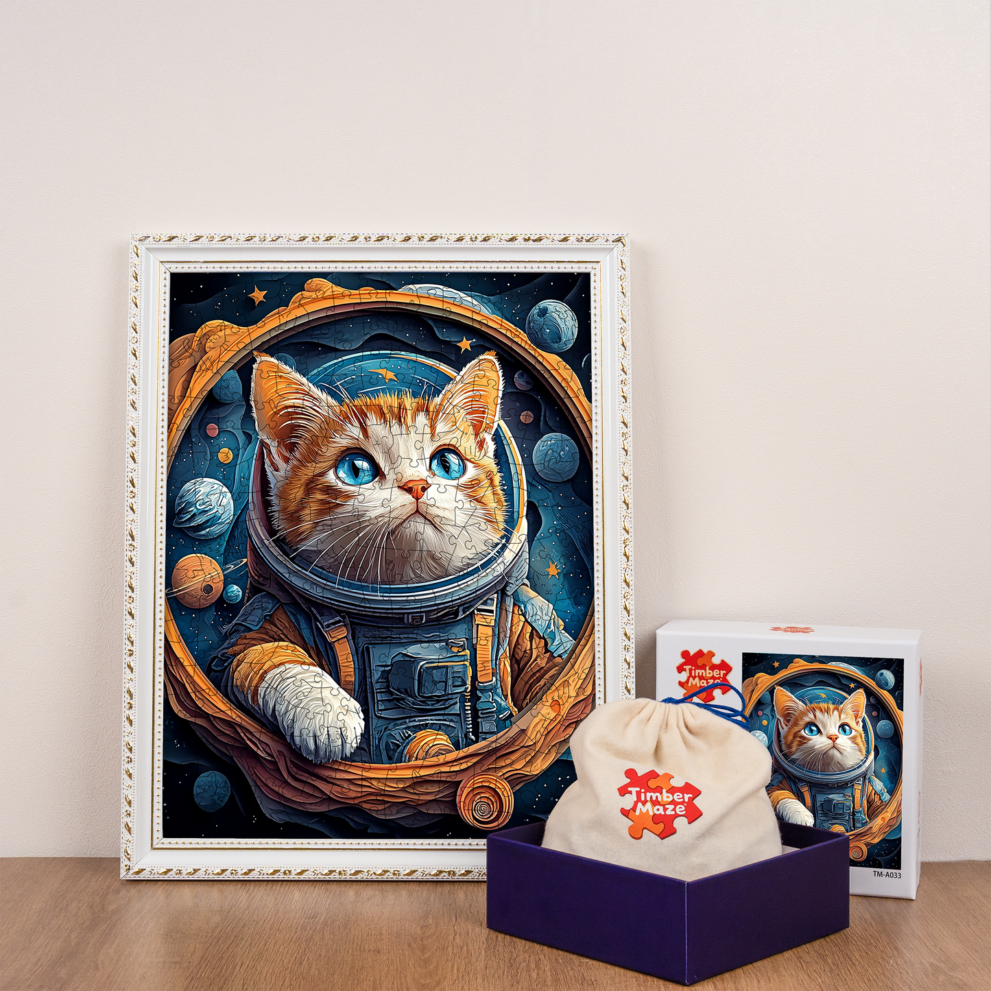 The Astronaut Cat - Wooden Jigsaw Puzzle