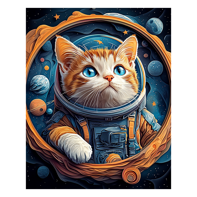 The Astronaut Cat - Wooden Jigsaw Puzzle
