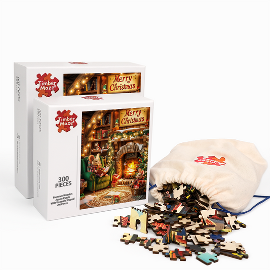 Christmas Mice - Wooden Jigsaw Puzzle