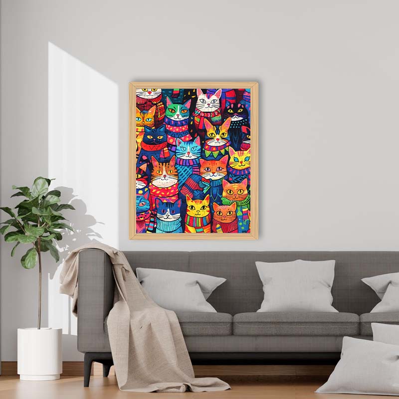 Colorful Cats - Wooden Jigsaw Puzzle