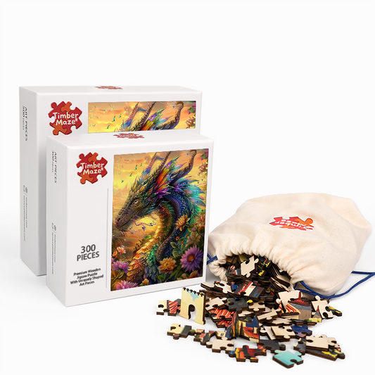 Dragon at Dusk - Wooden Jigsaw Puzzle