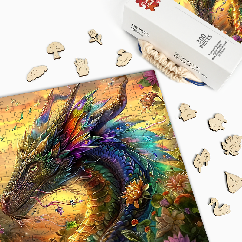 Dragon at Dusk - Wooden Jigsaw Puzzle
