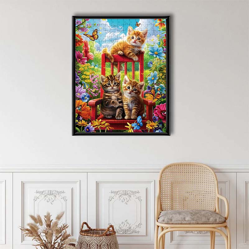 Kittens on a Chair - Wooden Jigsaw Puzzle