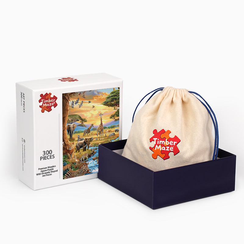 Serengeti Sunset - Wooden Jigsaw Puzzle