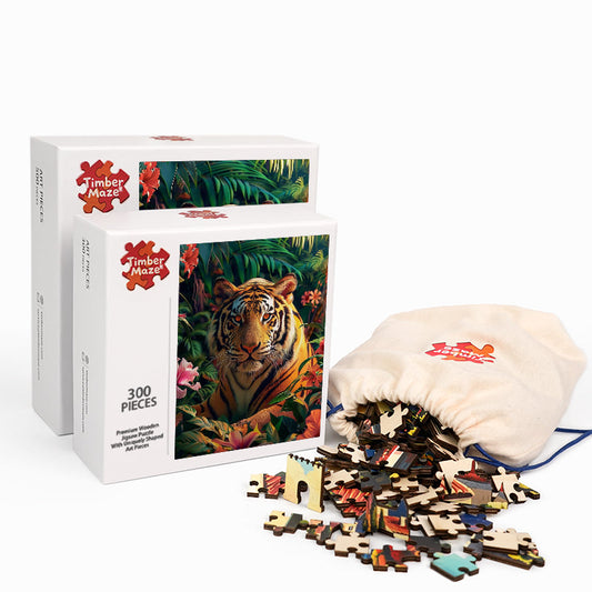 Tiger in Jungle - Wooden Jigsaw Puzzle