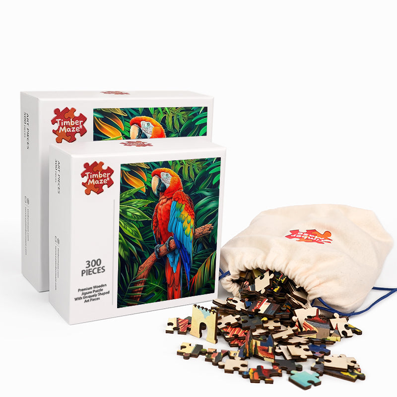 Tropical Macaw - Wooden Jigsaw Puzzle